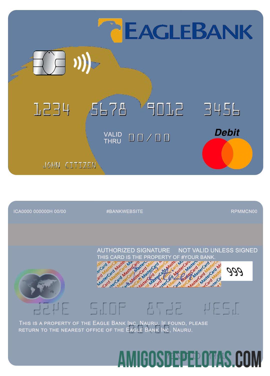 Nauru Eagle Bank Inc Mastercard real example